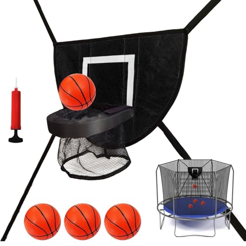 Panier de basket pour trampoline cadre robuste et résistant aux intempéries avec pompe