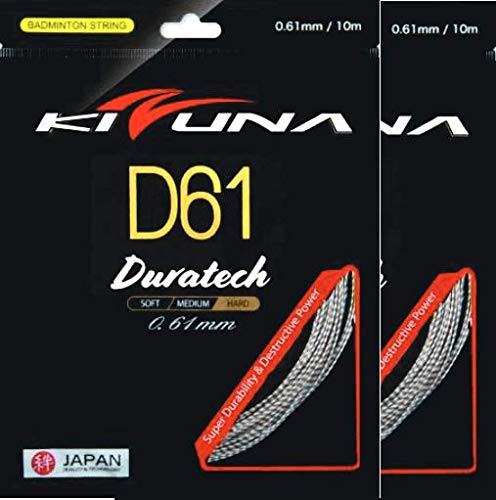 KIZUNA Badminton String D61, 0.61 mm Spiral (Pack of 2)