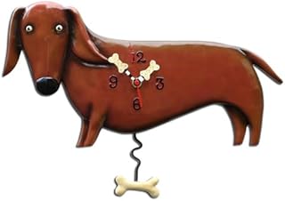 Allen Designs P9018 Swinging Pendulum Clock Oscar The Dachshund 16.25 Inches X 11 inches