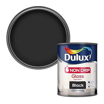 Dulux Non Drip Gloss Paint For Wood And Metal - Black 750 ml