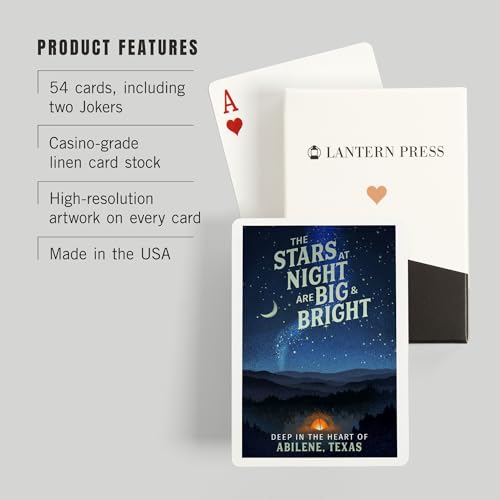 Lantern Press Abilene Texas Naipes Póker 52 cartas miniatura 3