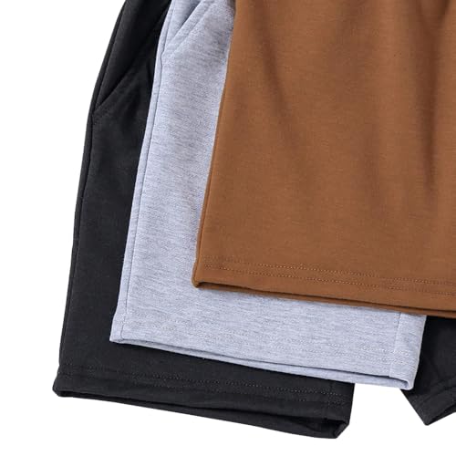 3 Pack Toddler Boy Shorts Pants Set-Cartoon Printed Slant Pocket Athletic Shorts-Kid Shorts with Drawstring(3-7 T)4