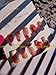 HAND-PAINTED White Press Ons Neon Small Press on Nails Long French Press on Nails Coffin Medium Short Nail art Fake Nail Art Kit with 7g Glue on Nails Handmade Almond Square Nails (Medium, J4)