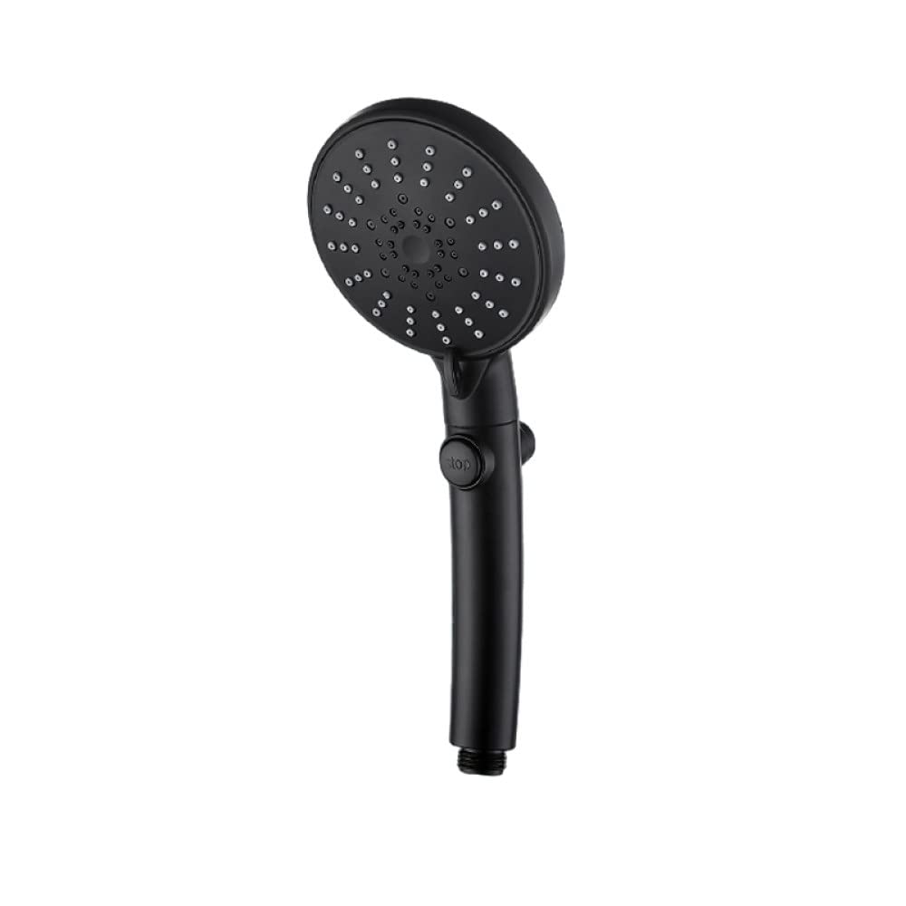 Pommeau de douche de salle de bain noir mat haute pression avec jet pluie ajustable