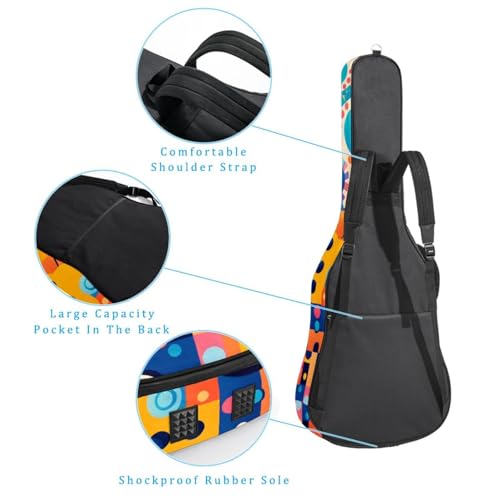 Protection guitare acoustique imperméable 101,6 cm multi-poches - 3