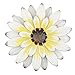 Produktbild YiYa 33 cm Metal Flower Wall Decor Multiple Layer Flower Wall Art Wall Art Decorations Hanging for Balcony Patio Porch Bedroom Living Room Garden (Weiß Gelb)