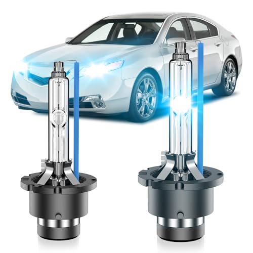 SENROBO Fit for Acura TL TSX 2004 2005 2006 2007 2008 2009 2010 2011 2012 2013 2014 OEM 35W Projector Low Beam D2S HID Xenon Headlight Bulbs Replace 8000K Blue D2SC1 Bi-Xenon Light Pack of 2