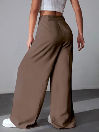 Image of GRECIILOOKS Women High Rise High Waist Trousers Flared Korean Style Formal Pants| Elegant Workwear for Office, College & Events (Available in Plus Size)