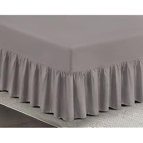 Valance Sheet Easy Care, Frill Bed Sheets, Fits 25 Cm Mattress With Drop Frill 40 Cm, Single, Double, 4 Feet, King And Super King Cover