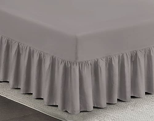 Sábana con cenefa de fácil cuidado, con volantes, para colchón de 25 cm con volantes caídos, 40 cm, individual, doble, 4 pies, King y Super King Cover