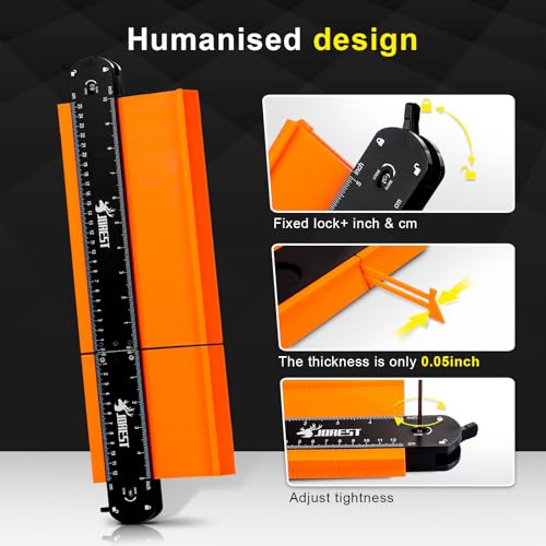 JOREST Anschließbare Konturenlehre 25+12cm, Weihnachtsgeschenke für Vater Männer Handwerker, Konturenlehr Groß Feststell, Konturschablone… – Ansicht 8