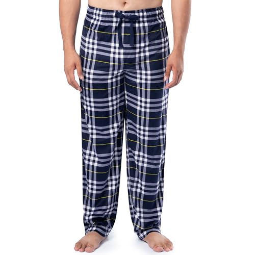 IZOD Men's Silky Fleece Sleep Pant, Navy Plaid 2, 3X-Large