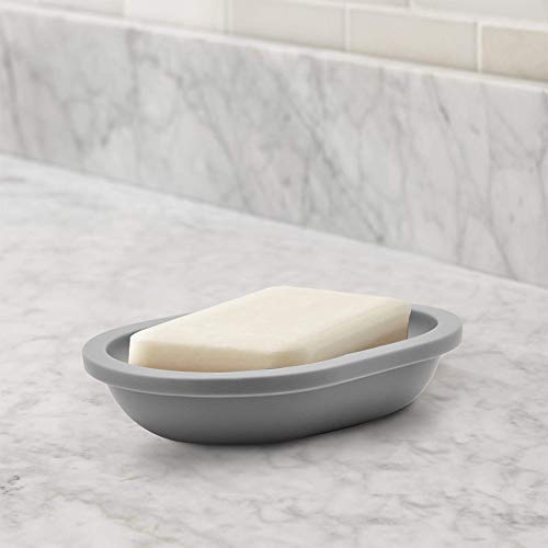 DAGONGREN Soap Dish with Drain, Pack of 2 Bar Soap Holder for Shower, Bathroom, Toilet (Grey)