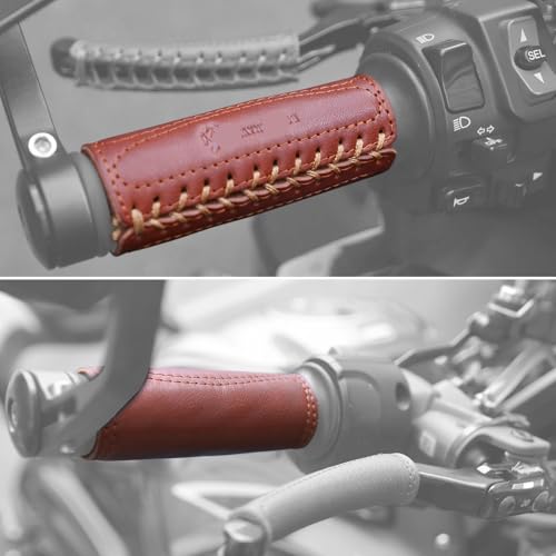 Poignées guidon moto l'authenticité du cuir véritable à chaque virage