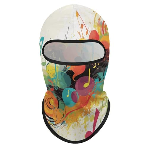 Balaclava máscara de esquí, protección solar cubre cara y cuello con diseño musical abstracto, fresco para verano, unisex miniatura 1