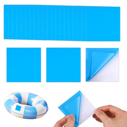 QEQSHQO 20 Stück Pool Flicken Selbstklebend Unterwasser Reparatur, Pool Reparaturset, Selbstklebende Reparaturflicken Pool für Schwimmbecken, Flicken Pool Selbstklebend, Für Wasserbett，Blau