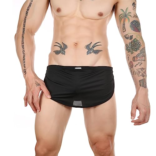 Evankin Men's Ultra-Thin Split Side Underwear Sexy Loincloth Thong Breathable Boxer Briefs Athletic Shorts