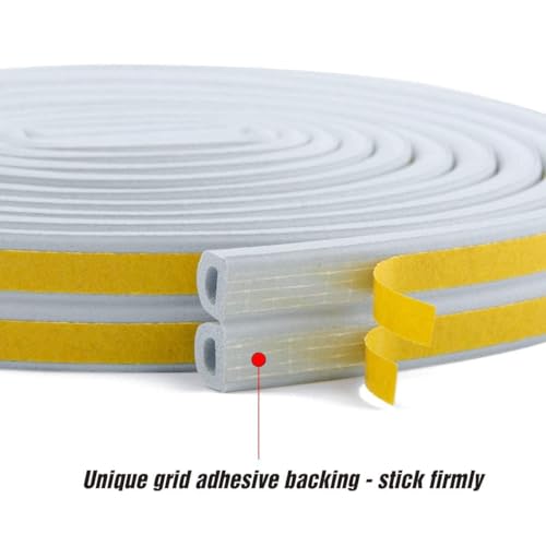 Image of FRONTED Door Weather Strip Draught Excluder for Doors Self Adhesive Foam Draft Excluder for Windows Door Insulation Strip Weather Stripping Door Seal Strip, Epdm, Foam, Rubber (Gray)