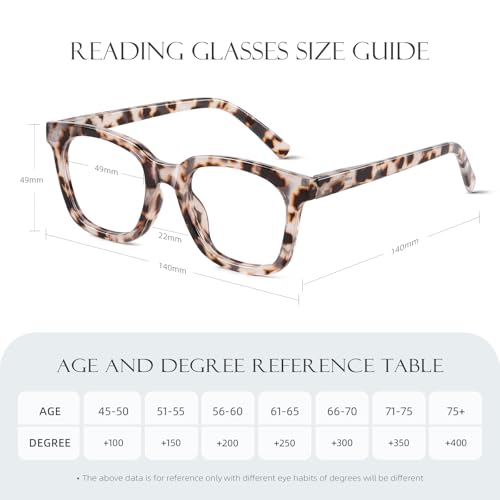 reading glasses for women men - blue light blocking magnifying readersoprah square anti-glare computer eyeglasses