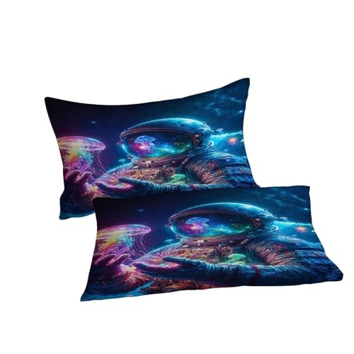 Housse de couette space theme en microfibre douce pour lit double - 7
