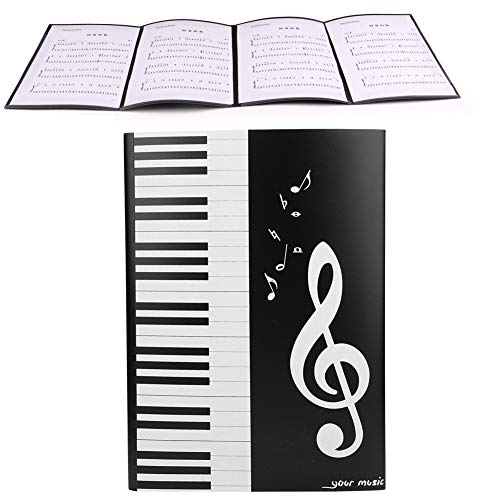 Lightweight Music Sheet File Folder, Music Score Folder, Black Piano A4 Size 4 Pages Storage of Files Students for Daily Archiving Musicians Lightweight Music Sheet File Folder, Music Score Folder, Black Piano A4 Size 4 Pages Storage of Files Students for Daily Archiving Musicians
