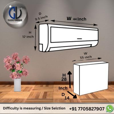 Image of Split Ac Cover Indoor Unit For 1.5 Ton Capacity Ac, All Weather Polyester Cover / Attractive Digital Prints / Dustproof / Water Resistant Ac Cover Grey