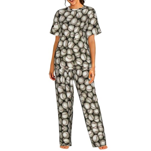 Pyjama court femme imprimé baseball la douceur pour vos nuits