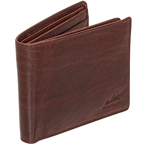 Mancini Buffalo RFID Secure Center Wing Billfold, Brown, Brown, One_Size2