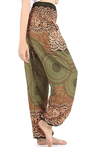 Boho Pants 2-Pocket Flowy Harem Pants Women for Yoga Travel Hippie Clothes