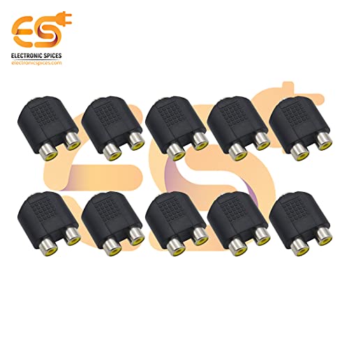 Image of Electronic Spices 3.5mm Female to 2 RCA female dual splitter interface audio connector pack of 20pcs