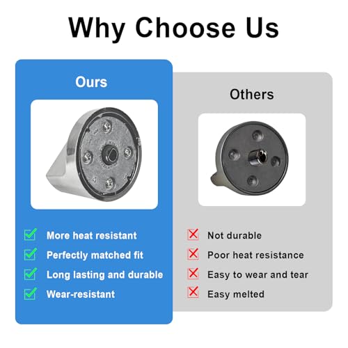 W11517331 W11117415 Stove Knobs Compatible with Whirlpool Gas Range Stove Knob WEC310S0LS1, WEE515S0LZ1, WEC310S0LS2, WEE745H0FS1, WEE745H0FS0, Replacement W10850027-4 Pack by Gesleben - Image 8