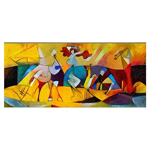 Tableau Picasso moderne jaune pour décoration murale salon - 3