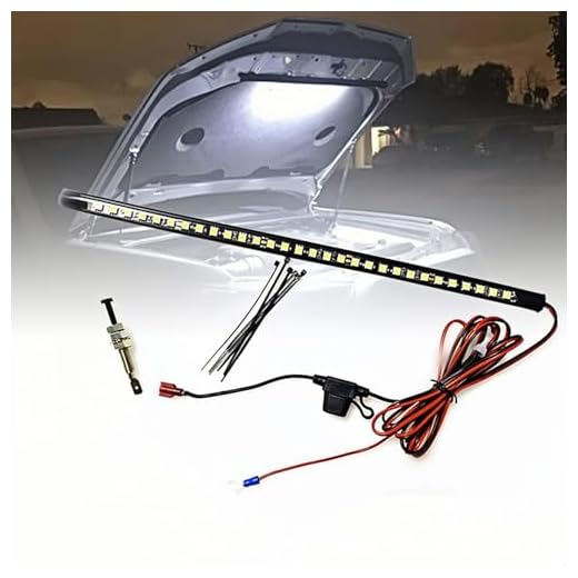 GreceYou Under Hood LED Light Kit, Waterproof 12V Car LED Lights Bars Car Hood Work Inspection Lights Underhood Work Light Kit with Automatic On/Off -Universal Fits Any Vehicle