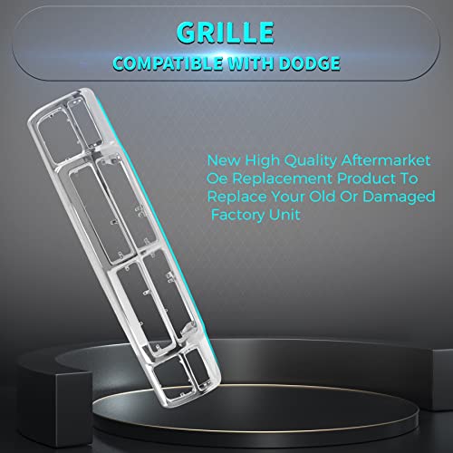Titanium Plus Autoparts New Front Chrome Grille Compatible With 91 92 93 Dodge D150 Ram Charger Suv (Partslink Number Ch1200137 55026080) #TOP1