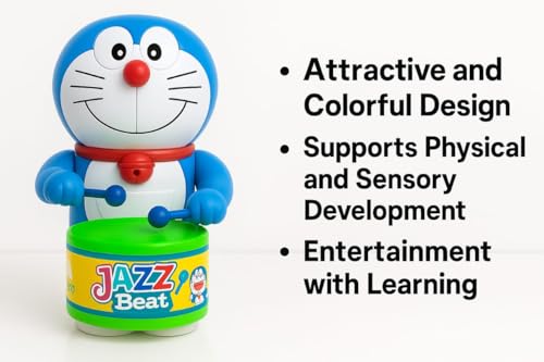 Image of Beany PRV Fashion Key-Operated Cute Drummer Toy for Toddler Kids Birthday Gift Birthday Return Gift Drumming and Dancing Action for Kids ((DORE-Pack-01))