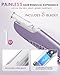Dermaplane Razor For Women Face, 3 Adjustable Dermaplaning Tool,Facial Hair Removal Razors with Led Light for Peach Fuzz,Rechargeable Sonicsmooth Facial Hair Remover with 8 Replacement Blades (Purple)
