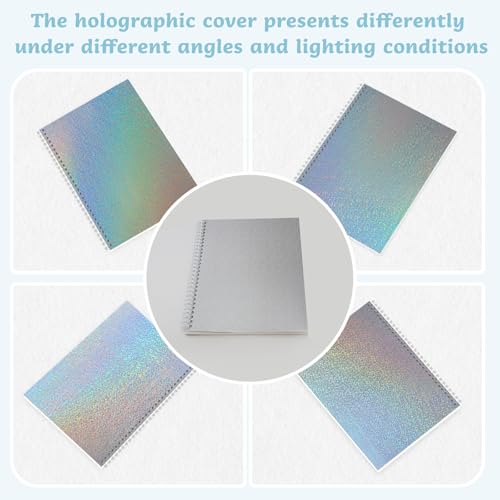 Álbum reutilizable para pegamento con 40 páginas (puntos) | Álbum organizador de pegamento con cubierta holográfica A5, libro de colección y almacenamiento de pegamentos con 40 hojas de papel liberador en blanco para adultos miniatura 2