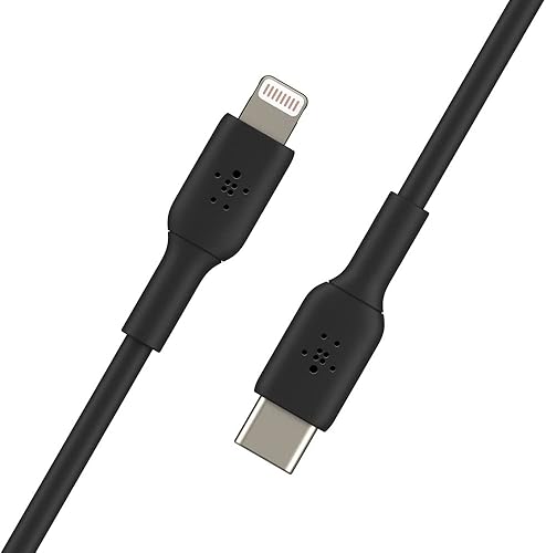 Vista 27 de Belkin BoostCharge - Cable USB C a Lightning trenzado de nailon de 3.3 pies, con certificación MFi de 18 W, cable de carga para iPhone, cargador USB