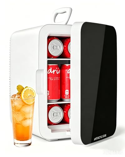 Image of Antarctic Star 10L Compact Mini Fridge, Portable Small Refrigerator with AC /DC Dual Power, Thermoelectric Cooler for Beverage, Skincare, Food, Bedroom, Office, Dorm & Car, Black