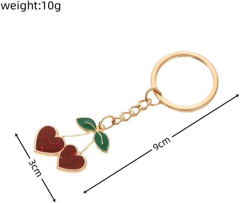Keychain Love Cherry Pendant Keyring Key Holder Men Women Key Chain Wallet Bag Pendant Charms Gift for Birthday Christmas Festival Valentine's Day - Image 2