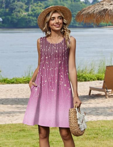 Image of Zeagoo Womens Summer Dress 2026 Sleeveless Casual A-Line Tshirt Sundresses
