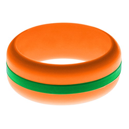 FLEX Ring - Womens Mens Orange Silicone Ring - Changeable Color Bands - Many Colors - Safe, Durable, Everyday Wear Wedding Band - 1 Ring - Sizes 4-16