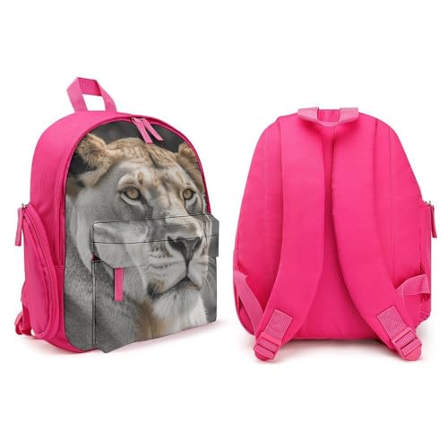 Lioness Backpack for Men Women, Durable Small Bookbag Lightweight Daypack for Travel, Hiking, Pink-style4