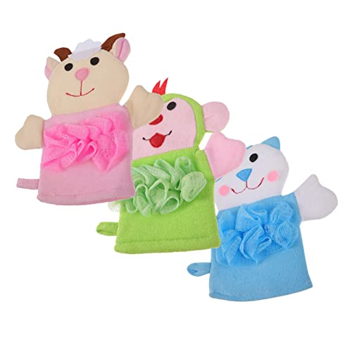 Healeved 12Pçs Luvas De Banho Luvas Rosa Luvas Azuis Pintinho Criança Material De Malha Pe Luvas Ama