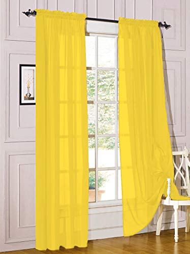 Decotex Sheer Voile Curtain Panel Set 54
