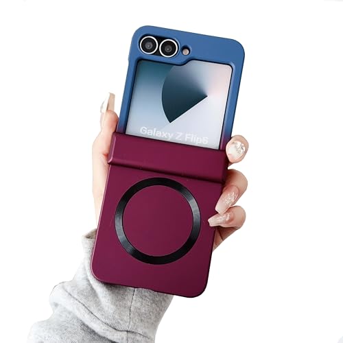 FLURIKA Magnetic for Samsung Galaxy Z Flip 7 Case Hinge Protection & Luxury Cute Gradient Desgin, Compatible with MagSafe Full B