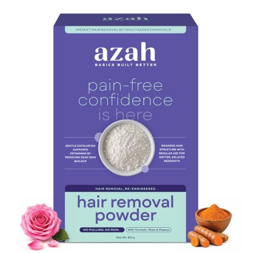 Image of Azah Bikini Wax Powder for Women [60gm]| Painless Hair Removal in 8-10 Mins | Natural Wax Powder with Turmeric, ROse & Papaya | No Chemicals, No Irritation & Rashes, Ideal for Bikini, Legs & Underarms