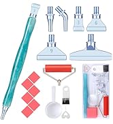 14PCS Diamond Painting Pen Set | Stainless Steel Metal Tips Ergonomic Diamond Art Drill Pen And 6 Painting Glue Clay Comfort Grip And Faster Drilling 14pcs Blue