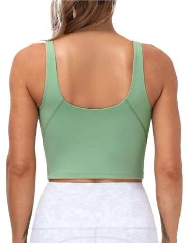 Image of THE GYM PEOPLE Womens' Sports Bra Longline Wirefree Padded with Medium Support