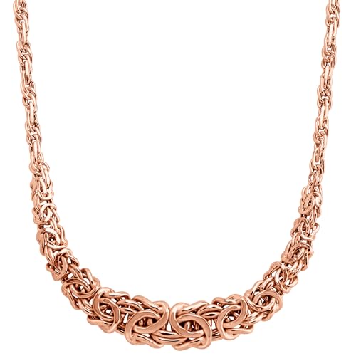 Finecraft Byzantine Links Necklace in 14K Rose Gold, 17 inches